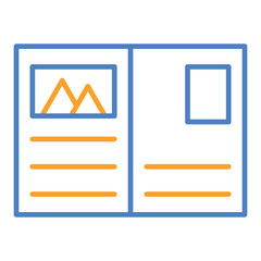 Postcard Blue & Orange Line Icon