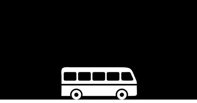bus clip art animation footage clip 4k
