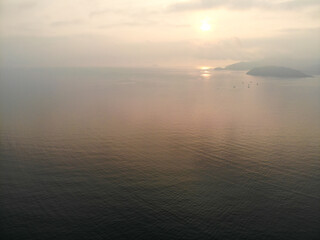 베트남 나트랑의 아름다운 해안선과 빈펄섬 그리고 일출