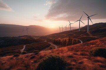 Energy generated by wind turbines around the world. Generative AI