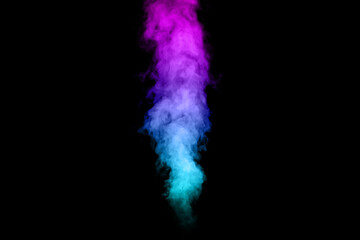 Color smoke on black background.
