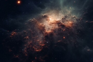 Obraz na płótnie Canvas Nebula in outer space surrounded by stars. Generative AI