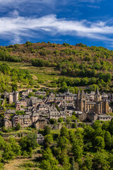 UNESCO village of  Conques-en-Rouergue in Aveyron department, France