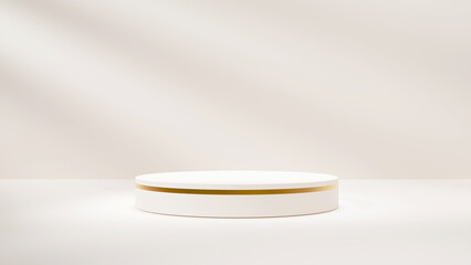 luxury podium with spotlights and shadows for products, design and cosmetics