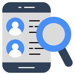 Conceptual flat design icon of search friends