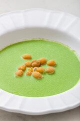 green peas soup with fried peas
