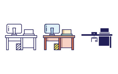 Office table vector icon