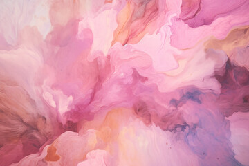 Abstract watercolor background with flowers, ai generative