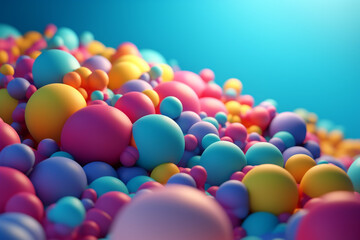 Fototapeta na wymiar Colorful balls abstract background, ai generative