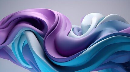 Innovative Glossy Purple and Blue Abstract Wavy Pattern in Photorealistic Style in 8K created with generative AI technology