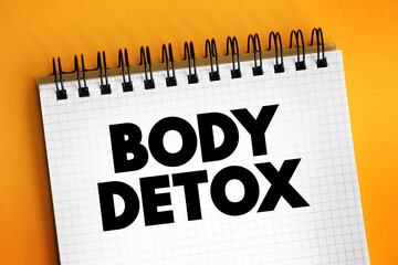 Body detox text on notepad, health concept background