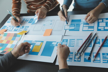 ux Graphic designer creative sketch planning application process development prototype wireframe...