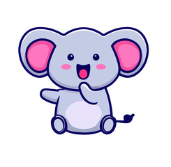cartoon style baby elephant