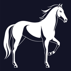 Obraz na płótnie Canvas Vector silhouette of a horse. Isolated on black background