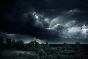 dark moody storm clouds. Created with generative technology.