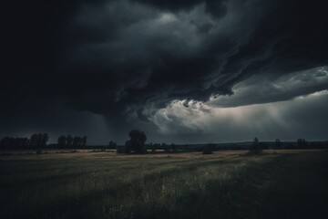 Obraz na płótnie Canvas dark moody storm clouds. Created with generative technology.