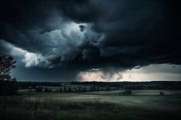 Obraz na płótnie Canvas dark moody storm clouds. Created with generative technology.