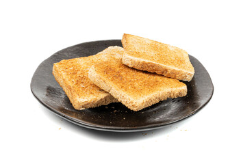 Bread Toasts Isolated, Toasted Sandwich Square Slices, Loaf Pieces for Toast on White Background