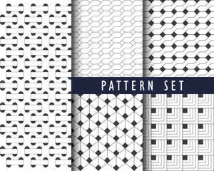 Modern seamless patterns with geometric shapes