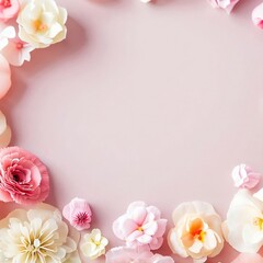 Naklejka na ściany i meble pink rose petals frame