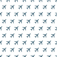 airplane simple blue seamless pattern