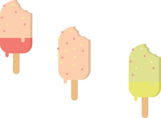 Colorful ice cream dessert pattern vector. Summer vector design.	
