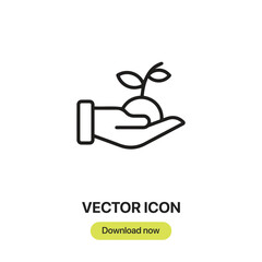 Plant icon vector. Linear style sign for mobile concept and web design. Plant symbol illustration. Pixel vector graphics - Vector.