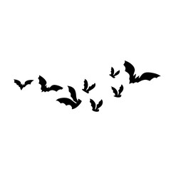Fototapeta na wymiar silhouettes of flying bats