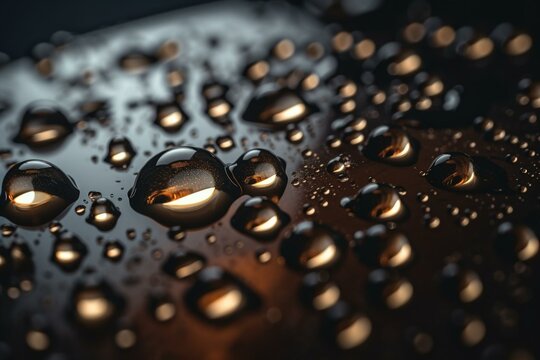 Water And Oil Droplets. Generative AI