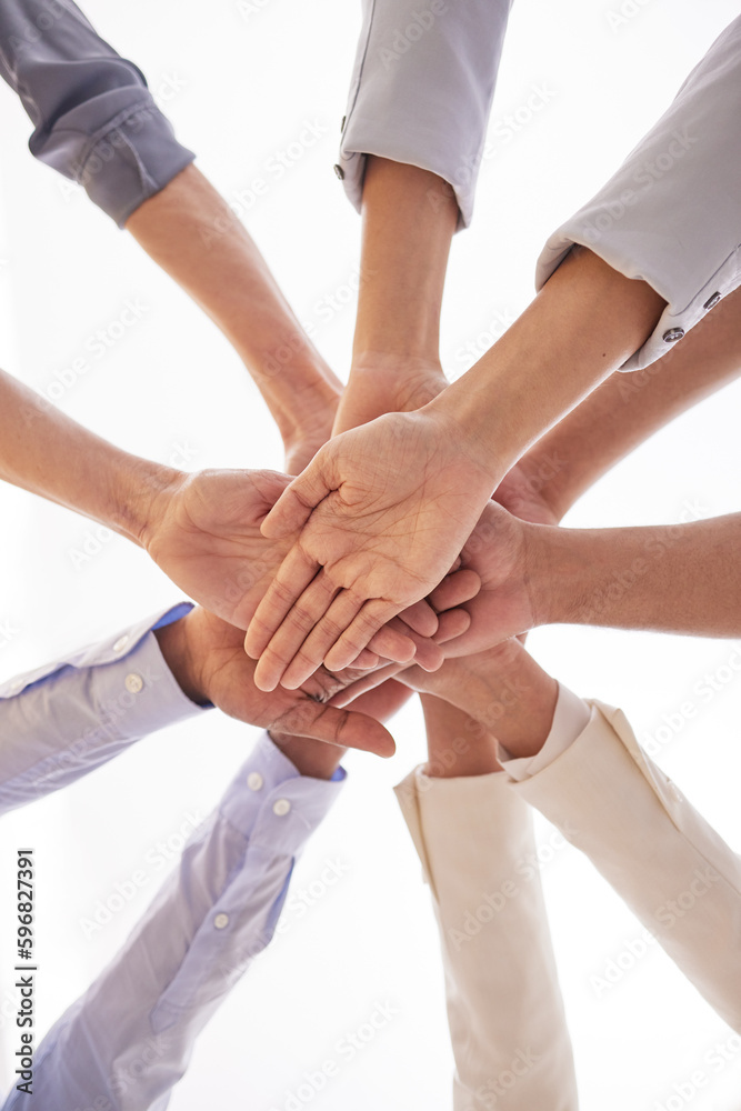 Poster it helps to have the support of your team. low angle shot of a group of unrecognisable businesspeopl