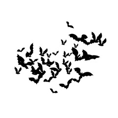 Fototapeta na wymiar silhouettes of flying bats