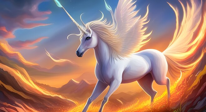 AI Generated images of magic rainbow unicorns and moon unicorns