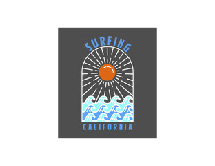 california hand drawn surf pattern
