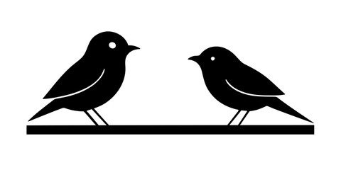 Two birds sitting on a ledge. One bird is looking to the left and the other is looking to the right. They are both black and white.