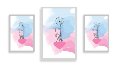 Water color continuous line drawing. Vector Illustration  t-shirt, nails, poster. 