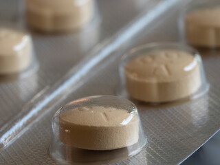 Medical Medicines Pills strip, macro