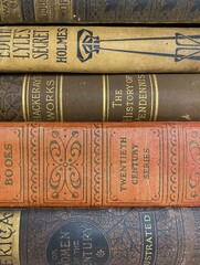 Stack of Ornate Vintage Books