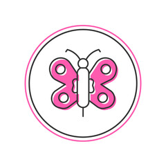 Filled outline Butterfly icon isolated on white background. Vector