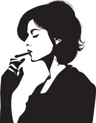 Woman smoking a cigar Retro style vector illustration, SVG