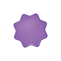 Realistic purple eight pointed star. Vector