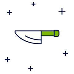 Filled outline Knife icon isolated on white background. Cutlery symbol. Vector