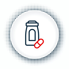 Line Sedative pills icon isolated on white background. Colorful outline concept. Vector