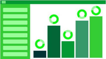 panel graphics statistics and analisys web site progress business green eco 