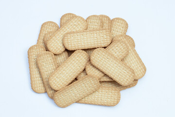 Biscuits on a white background.