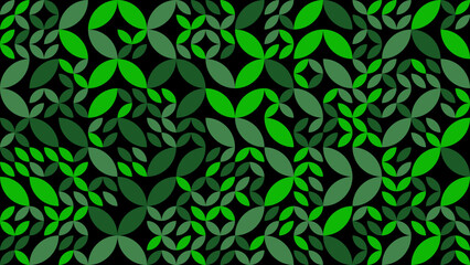 Geometric background pattern of fresh green natural leave and leaf. Vector file.