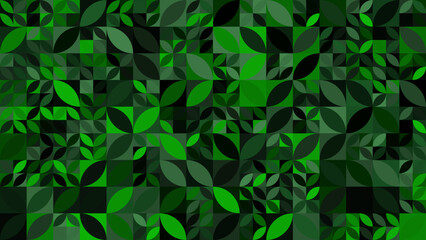 Geometric background pattern of fresh green natural leave and leaf. Vector file.