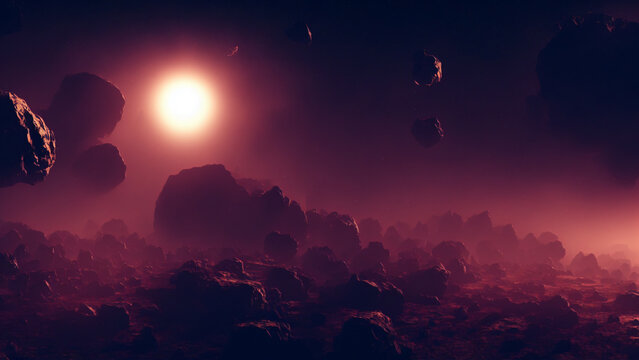 Asteroids asteroid belt in distant space