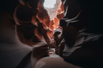 Stunning sandstone formations at Antelope Canyon, Arizona USA. Generative AI
