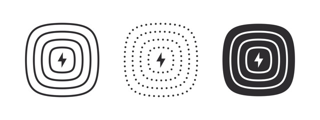 Wireless charging station icons. Contactless charger sign. Vector scalable graphics