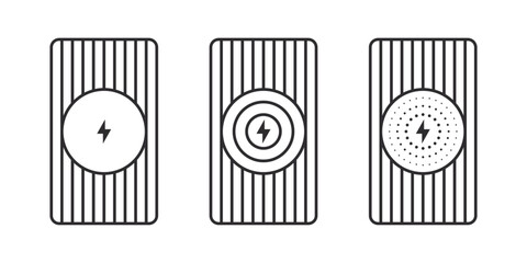 Wireless charging station. Contactless charger. Phone charge simple illustration. Vector scalable graphics